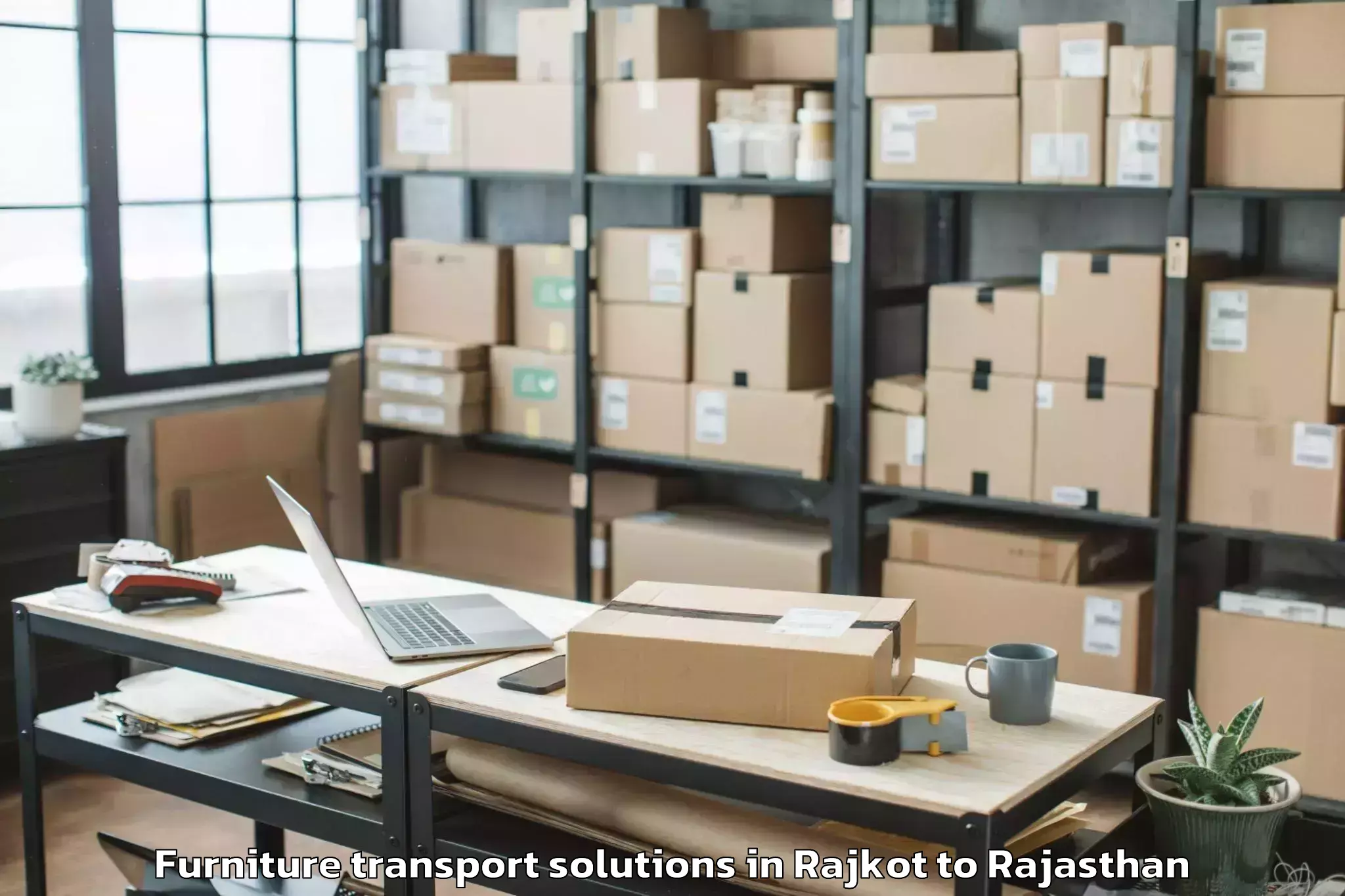 Book Rajkot to Kekri Furniture Transport Solutions Online